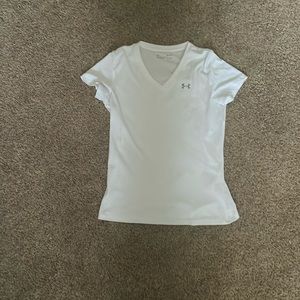 White under armour shirt/ athletic